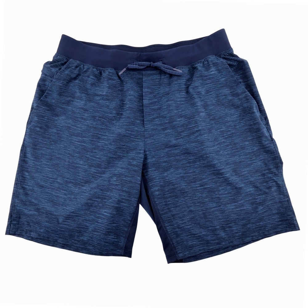 Lululemon Space Dye T.H.E. Short Performance Shorts Navy Blue Mens XL